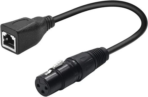 Miniatura 6 de Cable adaptador XLR a RJ45 de 3 pines, cable XLR macho a RJ45, cable de extensión de conector de red Ethernet Cat5 para serie de controladores XLR M