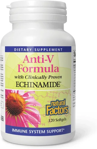 Natural Factors Fórmula anti-V - Suplemento de apoyo saludable para el sistema inmunológico - Suplemento de salud inmune a base de hierbas con hongo