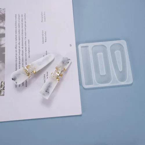 Miniatura 2 de 1 pinza para el cabello, molde de silicona, forma de barra rectangular en forma de lágrima, clip de resina, molde de fundición para hacer pasadores