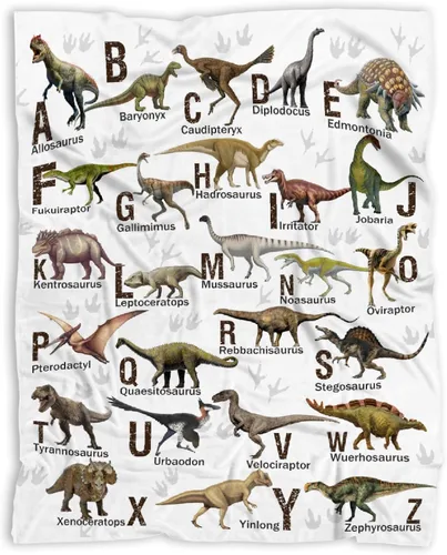 Miniatura 30 de Manta de dinosaurio para regalo, manta de franela ultra suave y acogedora, manta de forro polar ligera y mullida, manta de felpa cálida para sofá