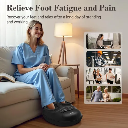 Miniatura 4 de CuPiLo Masajeador de Pies FSA con Calor y Control Remoto - Elegible para HSA, Masajeador de Pies para Fascitis Plantar y Neuropatía, Amasado