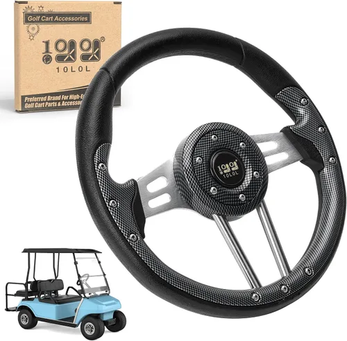 Miniatura 14 de 10L0L Volante de carrito de golf, diseño universal para Yamaha, EZGO RXV y TXT, Club Car DS, Club Car Precedent Tempo, la mayoría de los carritos