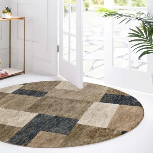 Miniatura 26 de Superior alfombra de área de la colección diseñador Clifton, 8 mm de altura de apilado, con respaldo de yute, diseño geométrico contemporáneo, Beige