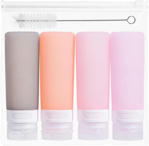 Miniatura 10 de MICEBAY Botellas exprimibles de condimentos para salsas, mini recipiente de silicona para aderezo de ensalada de 1 onza para llevar con bolsa