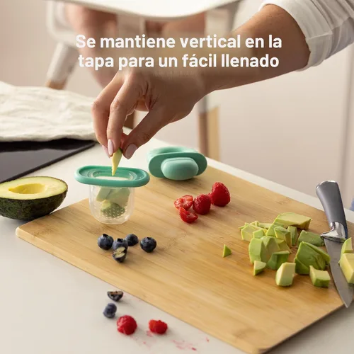 Miniatura 5 de Frida Baby Alimentador de Silicona Push Pop, Alimentador de Comida de Frutas para Bebé para Introducir Nuevos Alimentos de Forma Segura, Frescos +
