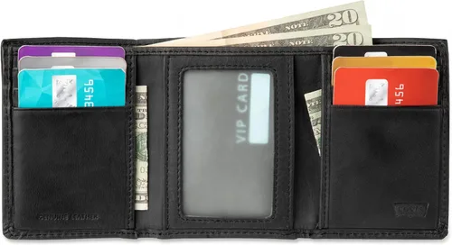 Miniatura 28 de Levi's Billetera triple para hombre, elegante y delgada, incluye ventana de identificación y tarjetero de crédito