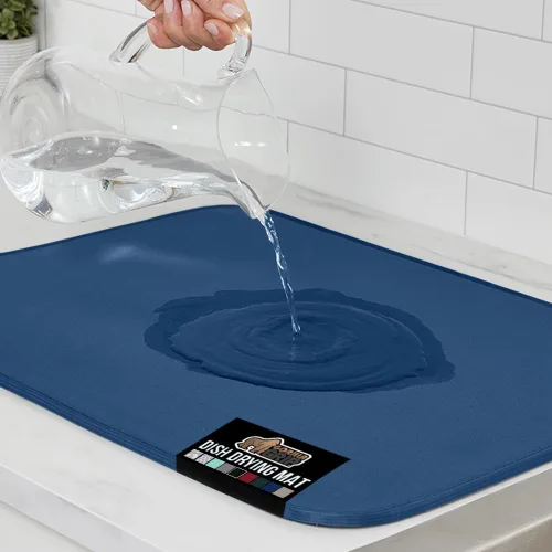 Miniatura 13 de GORILLA GRIP Tapete de microfibra ultra absorbente de agua, malla gruesa de secado rápido, almohadilla antideslizante para platos de fregadero