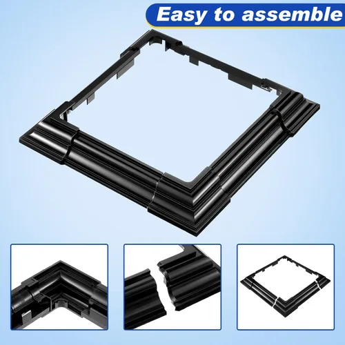 Miniatura 3 de Thyle 4 fundas de vinilo de 6 x 6 pulgadas, color negro, base de falda ajustable para poste, columna reutilizable para barandillas de 3 a 6.5