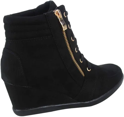 Miniatura 2 de TZ 56 - Tenis de tacón alto para mujer, clásicos, con cordones, cómodos, con cuña