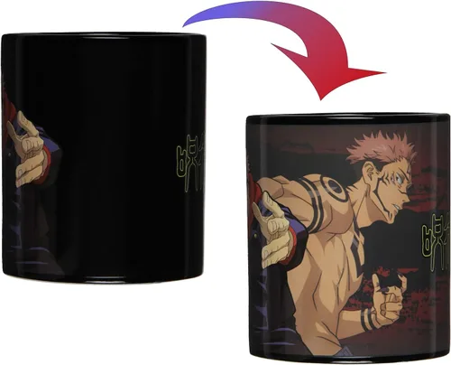Miniatura 2 de Jujutsu Kaisen Yuji Itadori Anime Manga Taza de Té y Café Cambia de Color con Reacción al Calor 16 OZ
