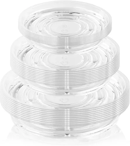 Miniatura 8 de Paquete de 30 platillos transparentes para plantas en interiores (4, 6, 8, 10, 12 pulgadas) platillos para macetas para plantas en maceta, juego