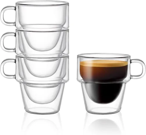 Miniatura 9 de JoyJolt Declan Irish - Tazas de café expreso de vidrio con aislamiento de doble pared (juego de 2) -5 onzas.