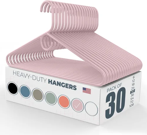 Miniatura 130 de Perchas de plástico resistentes hechas en Estados Unidos a granel, 20, 30, 50, 100 unidades disponibles, perchas de plástico fuertes, perchas
