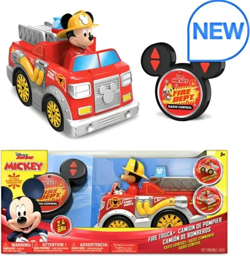 Miniatura 3 de Disney Junior Mickey - Camión de bomberos con control remoto de función completa de 5.5 pulgadas, vehículo R/C, niños a partir de 3 años