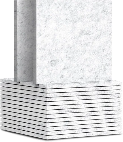 Miniatura 19 de TroyStudio 20 Paneles Acústicos, 12 x 12 x 0.32 Pulgadas Azulejos de Revestimiento de Pared de Fieltro de Poliéster Paneles Absorbentes de Sonido