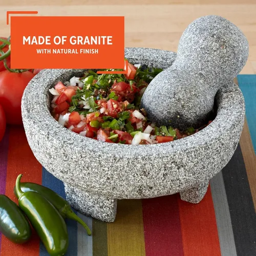 Miniatura 3 de IMUSA USA Granite Molcajete - Molinillo de especias de 6 pulgadas, color gris