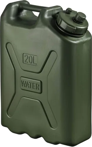 Miniatura 12 de Scepter Paquete de 10 recipientes de agua portátiles de estilo militar para acampar y al aire libre, 5 galones, color verde, dispensador de bebidas