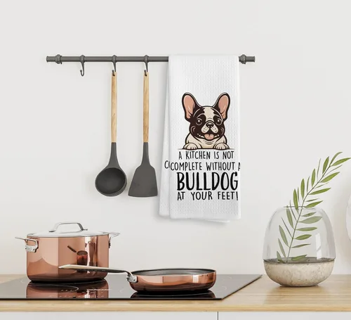 Miniatura 5 de Bulldog Toallas de Cocina y Paños de Cocina - Regalos para Mujeres y Hombres, Decoración de Perros Paño de Secado Toallas de Mano Toallas de Té