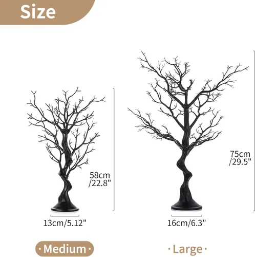 Miniatura 5 de NUPTIO Árbol Artificial Negro de Halloween: 22.8 pulgadas de Alto Exhibidor de Ornamentos Navideños Árboles Falsos Manzanita Ramas Decorativas