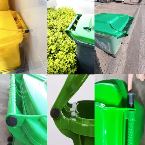 Miniatura 6 de Paquete de 12 pasadores de cierre de tapa de cubo de basura con ruedas, bisagra giratoria, enchufe de eje de 0.8 in, pernos de enlace