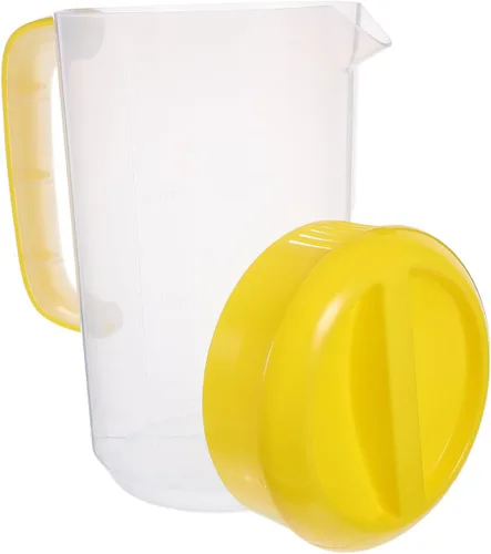 Miniatura 10 de Jarra de agua grande de plástico con tapa, jarra de agua para bebidas de 1 galón/4 L, jarra de colación inastillable con tapa redonda para jugo