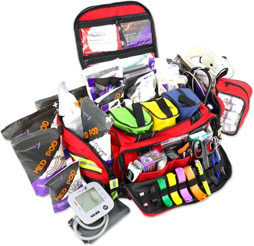 Miniatura 9 de Lightning X Premium Stocked - Bolsa médica modular EMS/EMT Trauma de primeros auxilios + kit Naranja