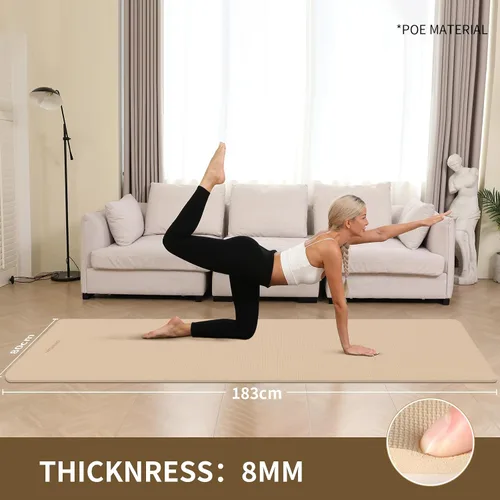 Miniatura 3 de Extra Wide & Thick 8mm Yoga Mat, 72"x31.5" Large Non Slip Exercise Mat, Premium POE Material for Superior Cushioning & Stability, with Strap for