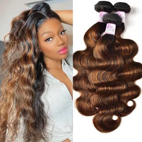 Miniatura 25 de Beauty Forever #33B Cabello humano brasileño ondulado marrón rojizo 1 paquete de 8 pulgadas, cabello humano Remy castaño cobrizo rojo cobrizo