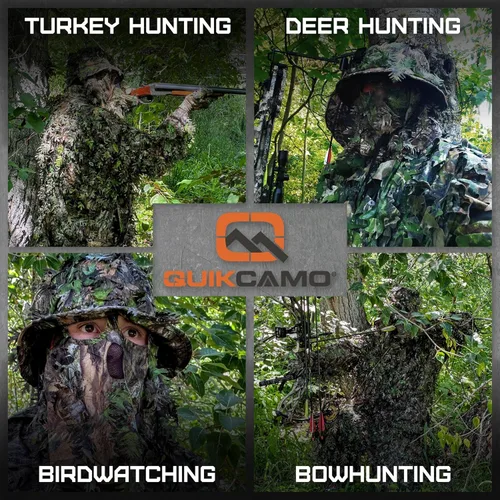 Miniatura 5 de QuikCamo Realtree & Mossy Oak 3D Leafy Camo - Sombrero de cubo para hombres, ciervos, patos y pavos (totalmente ajustable OSFM)