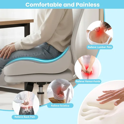 Miniatura 4 de Cojín de Asiento OVRST, Cojín de Memoria para Silla de Oficina, Diseño Ergonómico, Alivio de Ciática y Dolor por Sentarse a Largo Plazo, Adecuado