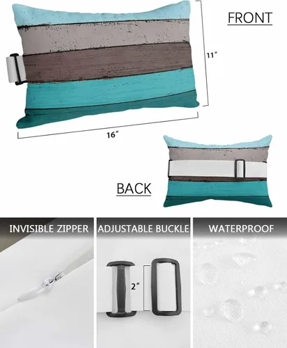 Miniatura 2 de Summer - Almohada para silla de playa de grano de madera de granja para exteriores, reposacabezas para tumbona, almohada reclinable con rellenos