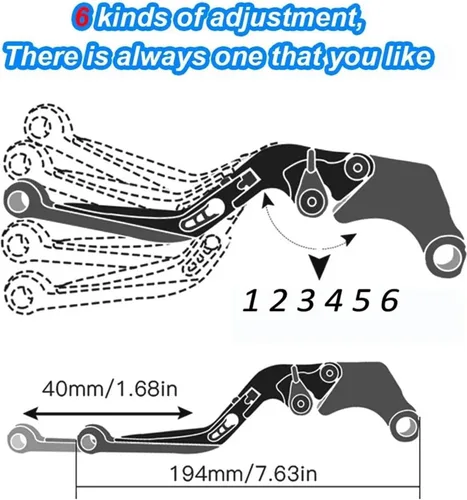 Miniatura 3 de Para Yamaha FZ8 FZ-8 FAZER 2011-2015 Palancas de freno de embrague de aluminio manija plegable ajustable piezas de accesorios de motocicleta (C1)