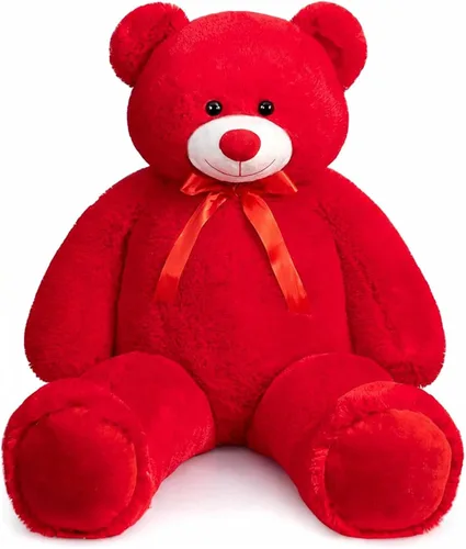 Miniatura 17 de Enorme Oso de Peluche Animal de Peluche Oso de Peluche Gigante con Lazo de Cinta Roja Juguete de Peluche de Día Regalo para Novia y Niños 36 Beige