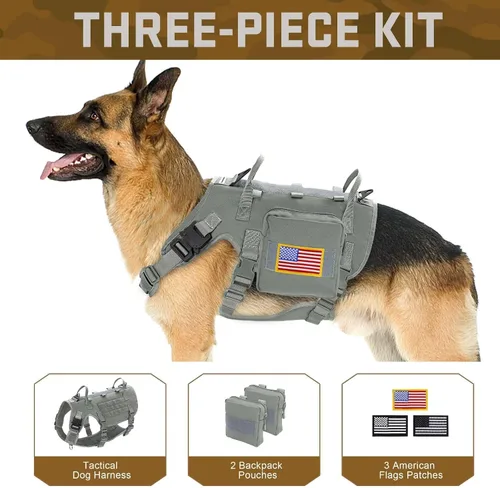 Miniatura 2 de Arnés para perro Forestpaw tamaño mediano, arnés táctico para perro con asa, chaleco de servicio sin tirones estilo militar para perros