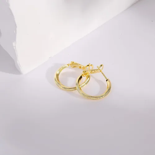 Miniatura 5 de Zaano Aretes de aro chapados en oro de 14 quilates para mujeres y niñas con poste de plata de ley 925 (aro cuadrado grueso grueso grande y pequeño)