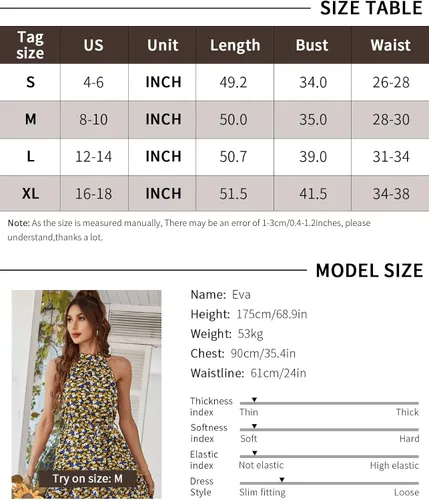 Miniatura 2 de BebreezChic Women Dresses 2022 Boho Floral Flowy Ruffled Dresses