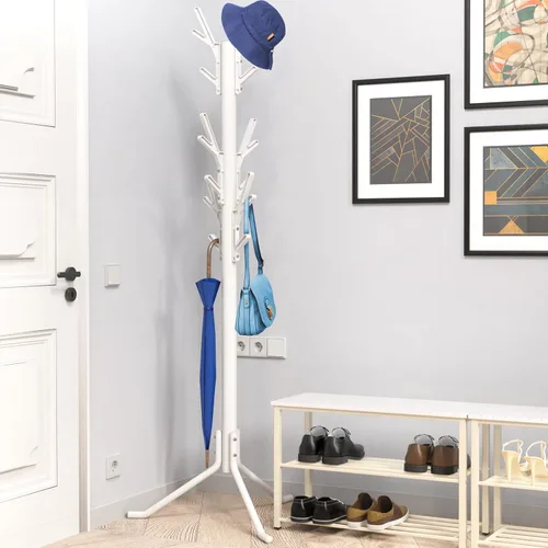 Miniatura 3 de Simple Houseware - Perchero de pie organizador para abrigos y sombreros con forma de árbol, con 18 ganchos, blanco para entrada, dormitorio y pasillo