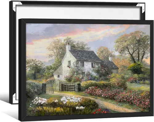 Miniatura 12 de Arte de pared de paisaje con flores silvestres y naturaleza, póster floral botánico retro, pinturas de plantas de cabaña, impresiones en lienzo