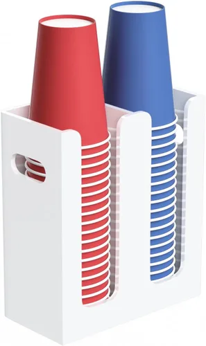 Miniatura 17 de Dispensador de Vasos de Café Desechables con Asas, Montaje en Encimera o Pared, Soporte para Vasos de Bebidas Calientes/Frías y Tapas - Organizador