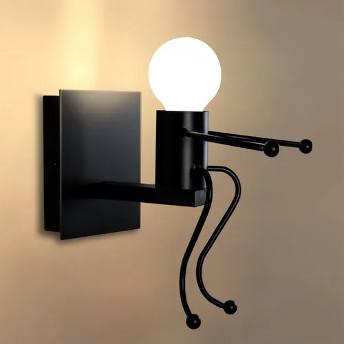 Kawell Lámpara de pared creativa vintage para interiores, lámpara de pared retro industrial Art Deco para habitación de niños, dormitorio, sala de