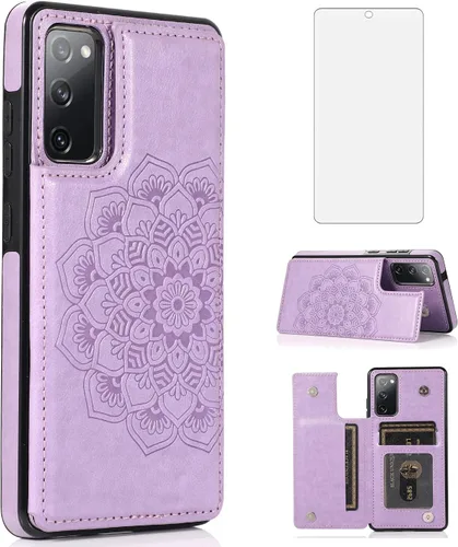 Miniatura 10 de Asuwish Funda compatible con Samsung Galaxy S20 FE y protector de pantalla de vidrio templado, ranura para tarjetero, función atril, cubierta
