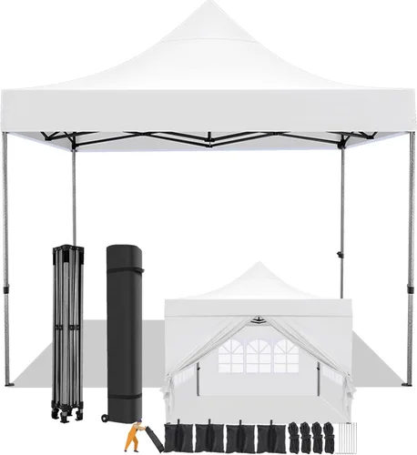 Miniatura 13 de COBIZI Toldo desplegable de 6.6 x 6.6 pies sin pared lateral, toldo resistente UPF 50+ para todas las estaciones, resistente al viento e Azul