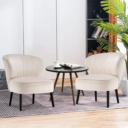 Miniatura 4 de MCombo Silla decorativa de terciopelo, sillas de club copetudas, silla auxiliar tapizada con patas, silla de tocador para sala de estar y dormitorio