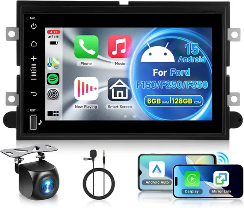 Miniatura 8 de Hodozzy Estéreo de coche 4G+128G para Ford F-150 2004-2008 Android 7 pulgadas Incell pantalla táctil estéreo navegación GPS con Carplay inalámbrico