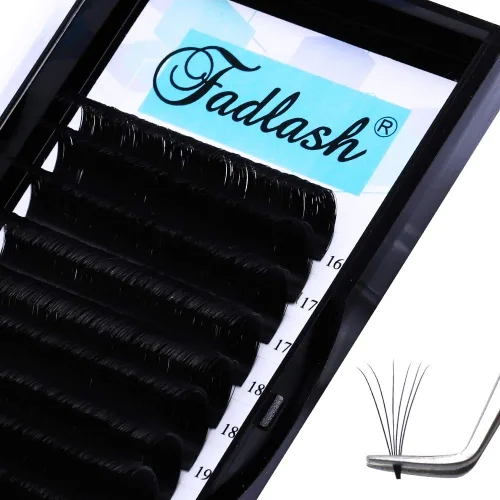 Miniatura 22 de FADLASH Extensiones de pestañas con rizo D, 0.07 mm, bandeja mixta fácil de usar, pestañas de volumen 2D-10D, autoaplicables, 15-20 mm