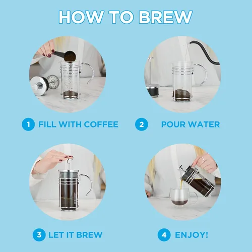 Miniatura 2 de GROSCHE Cafetera eléctrica con prensado francés, Vidrio transparente