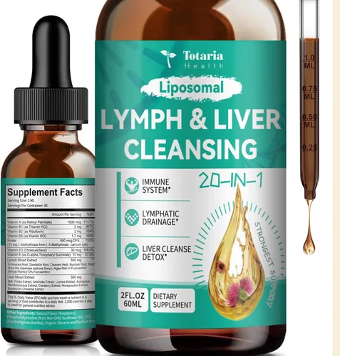 La desintoxicación de limpieza "Linfo-Hígado" más fuerte, cardo mariano orgánico liposomal, equinácea, drenaje linfático de alcachofa y suplemento