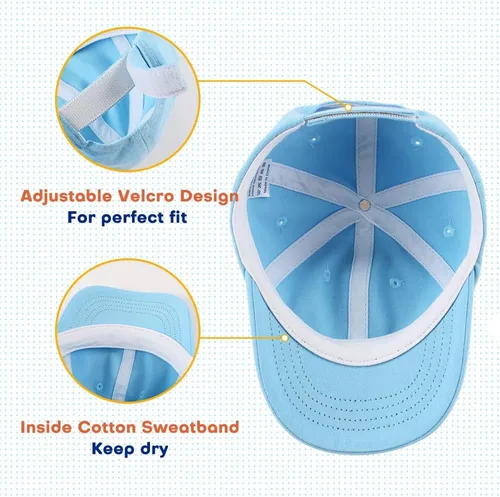 Miniatura 5 de Peecabe Gorra de béisbol para niños pequeños, unisex, de algodón, ajustable, para bebés, niños, gorra de béisbol para niñas de 1 a 5 años
