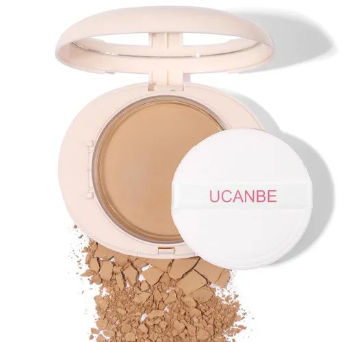 Miniatura 9 de UCANBE Polvo facial prensado 2 en 1 y maquillaje de base, polvo de ajuste impecable con control de aceite mate, maquillaje coreano, polvo de acabado