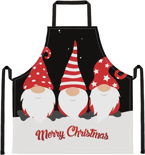 Miniatura 24 de Dreaweet Delantal de cocina unisex con cuello ajustable de Navidad